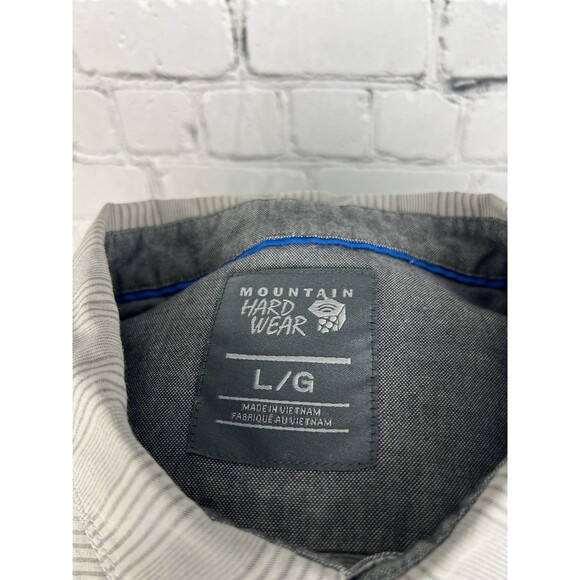 Mountain Hard Wear Men Large Short Sleeve Button Up Shirt Gray Cotton Polyester - Picture 10 of 10